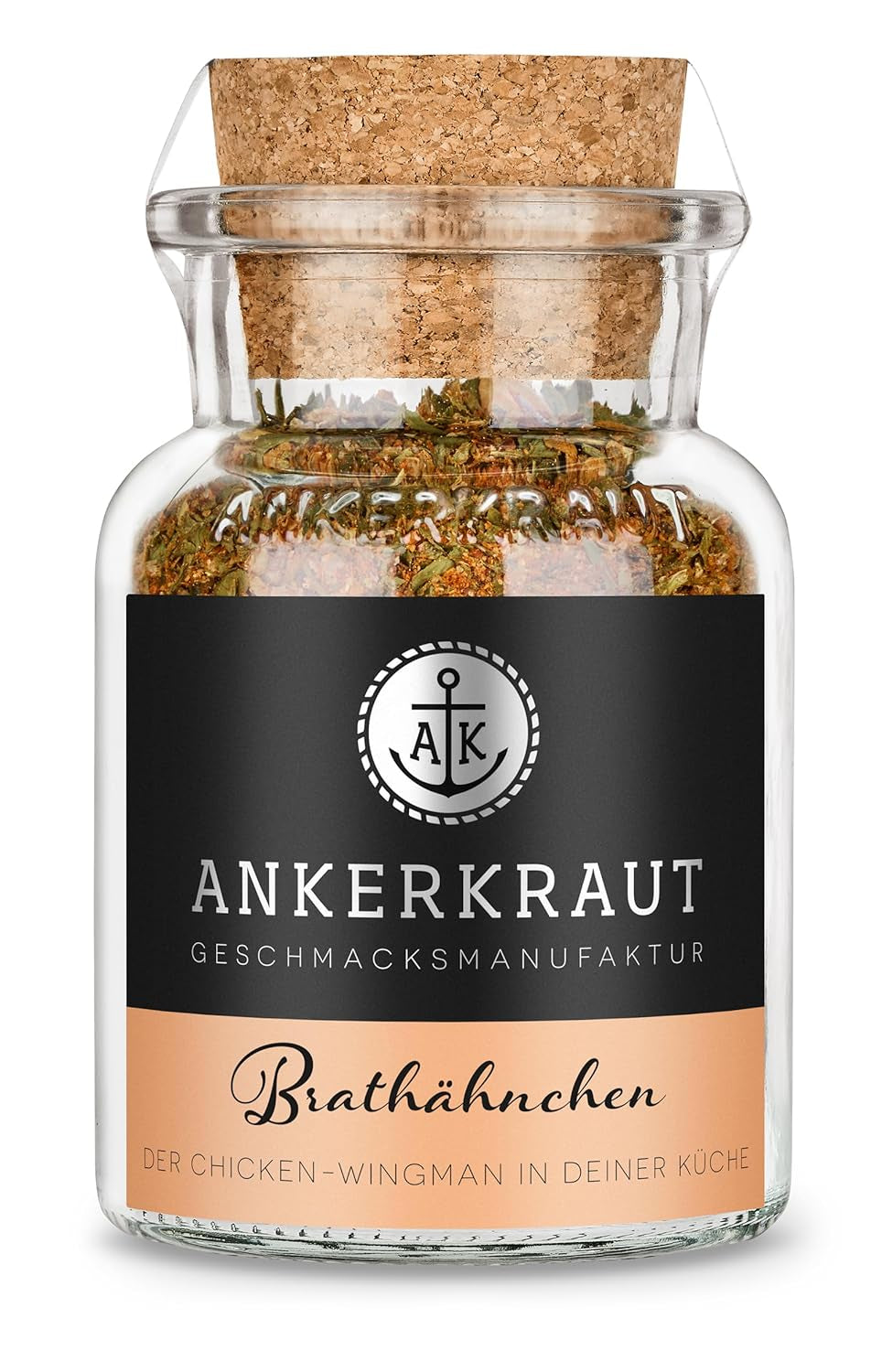 Ankerkraut Brathähnchen, Marinade für knuspriges Hähnchen, Chicken Gewürzsalz für Grill, Backofen og Pfanne, Chicken-Wings selber würzen, BBQ-Rub, 200g im Streuer