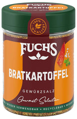 Fuchs Gourmet Selection Klassisch/Heimisch – Bratkartoffel Gewürzsalz, nachfüllbares Kartoffel Gewürz, Salz zum Würzen von Brat- & Ofenkartoffeln, Pommes Frites & Co, vegansk, 70 g