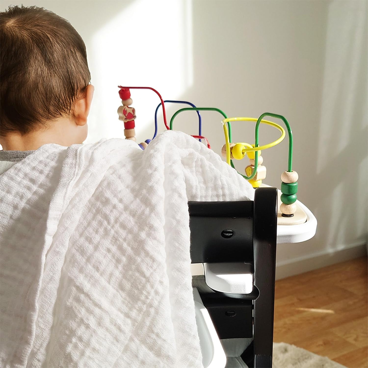 MAKIAN Muslin Squares, Pakke med 10, 80x80 cm, Oeko-TEX® Standard 100 Certified, 10 Premium Burp Cloths - Dobbeltvævede Stof Firkanter / Muslin Squares, Kog resistent - Hvid