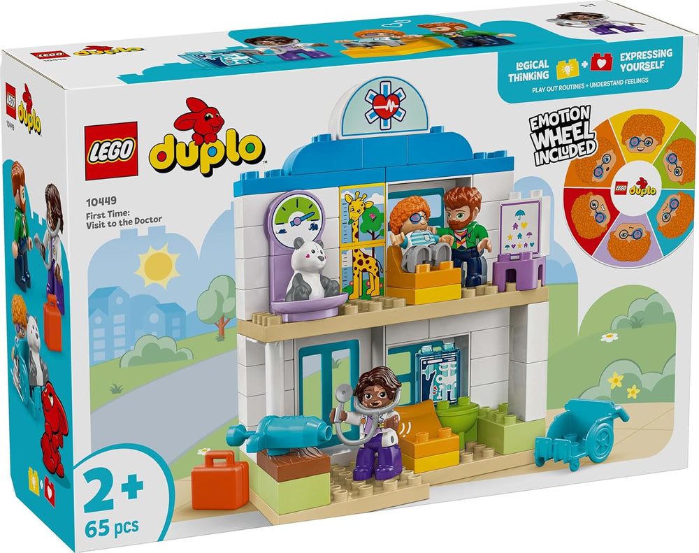 LEGO DUPLO Town Første besøg hos lægen, byggelegetøj, legesæt til fremme af finmotorik, gave til småbørn 2 år, pædagogisk legetøj, hospitalsrollespil 10449 byggesæt Besuche den LEGO-Store