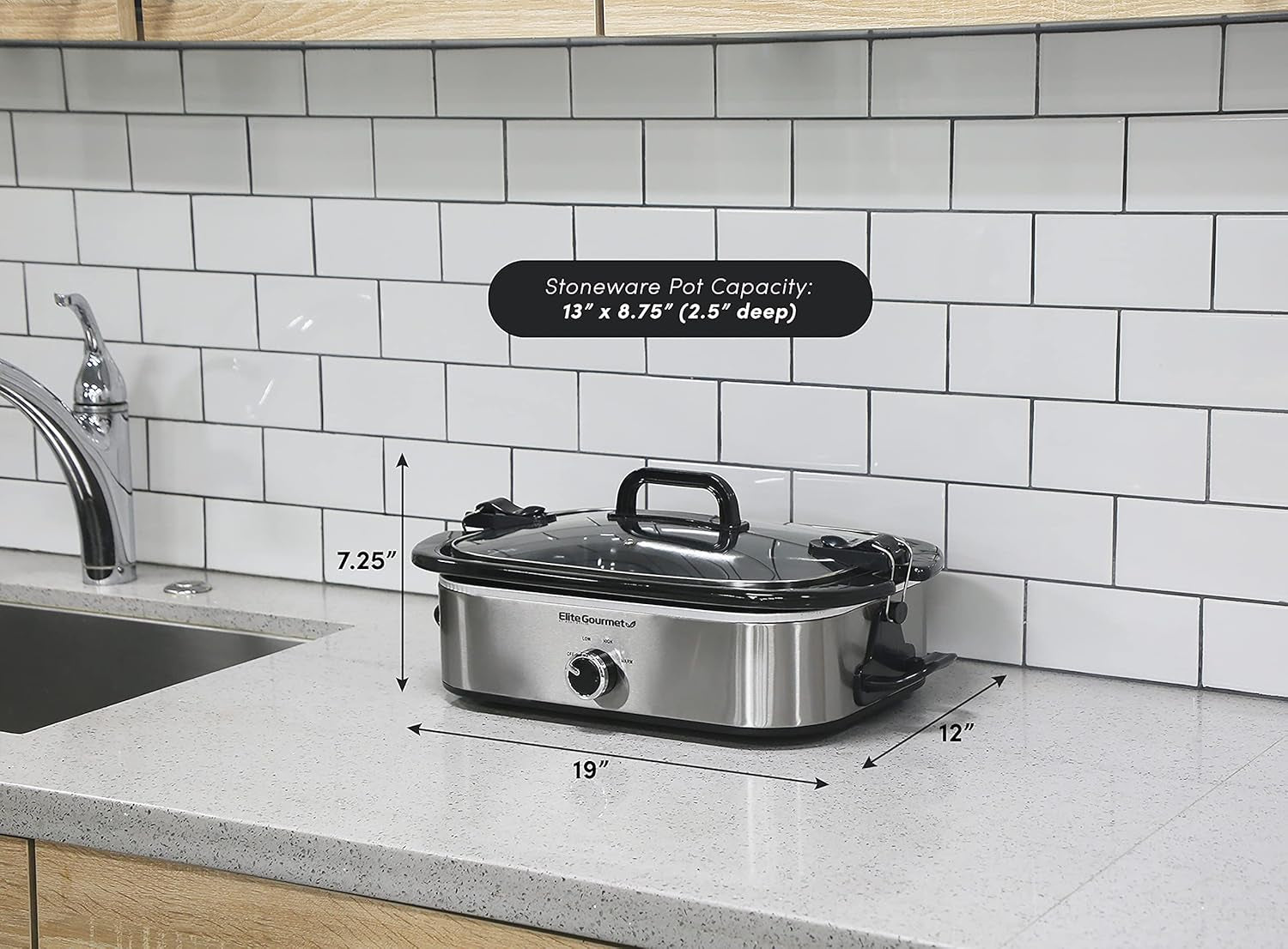 MST-5240SS Slow cooker, 3,3 liter, Rustfrit stål Slow Cooker Naty Shop