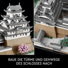 LEGO Architecture Himeji Castle, Voksen Model Kit, Landmark Collection, Creative Gardening and Japanese Culture Fan Set med Cherry Blossom Tree, Gave til ham og hendes 21060 byggesæt Besuche den LEGO-Store