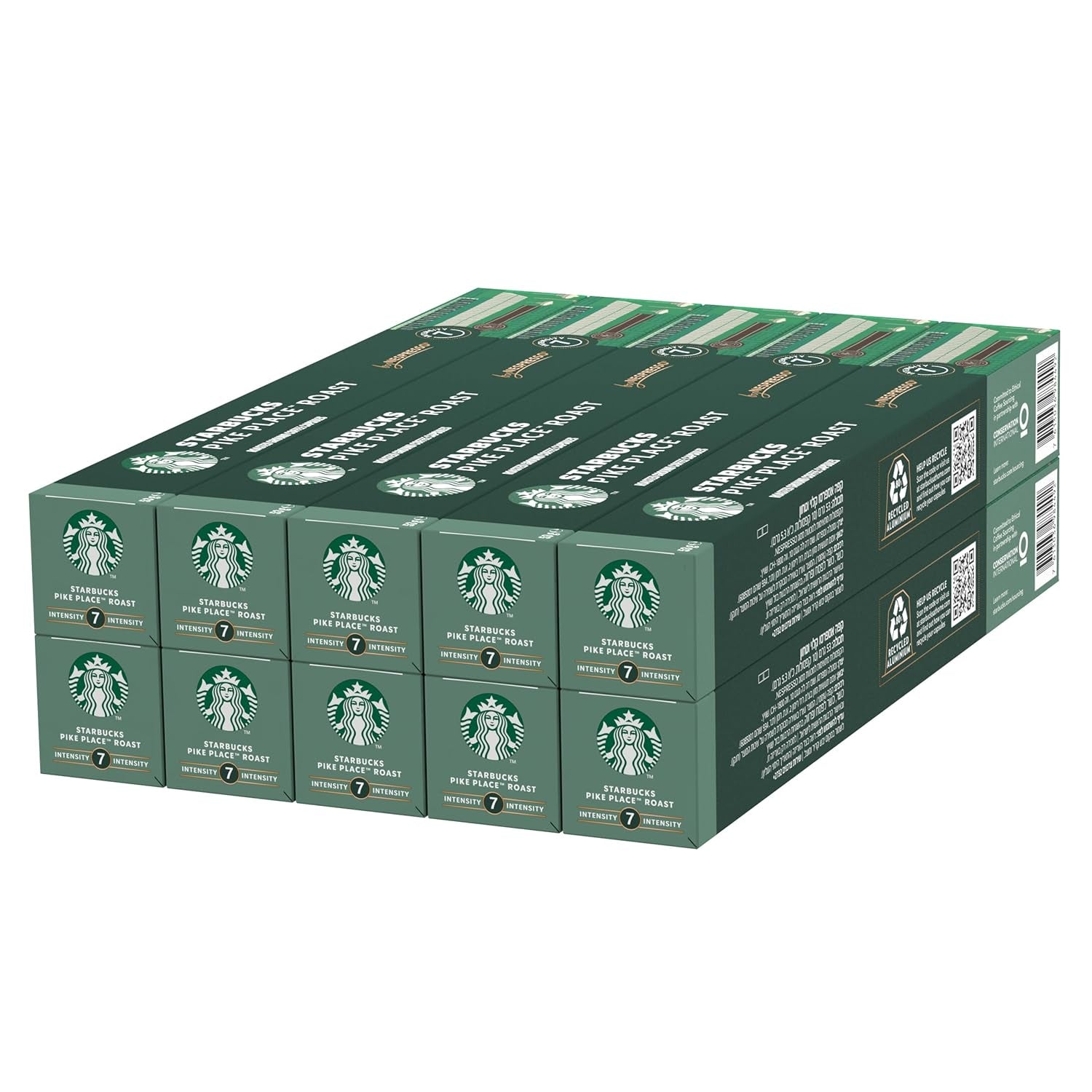 STARBUCKS Pike Place Roast by Nespresso, Mittlere Röstung, Kaffeekapseln 10 x 10 (100 Kapseln)