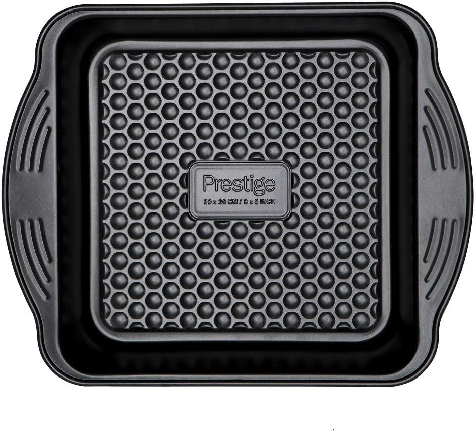 Prestige 48227 Aerolift Muffin Zinn, Carbon Steel, Schwarz Forme og bageplader Naty Shop 20Cm Eckig Kuchenform