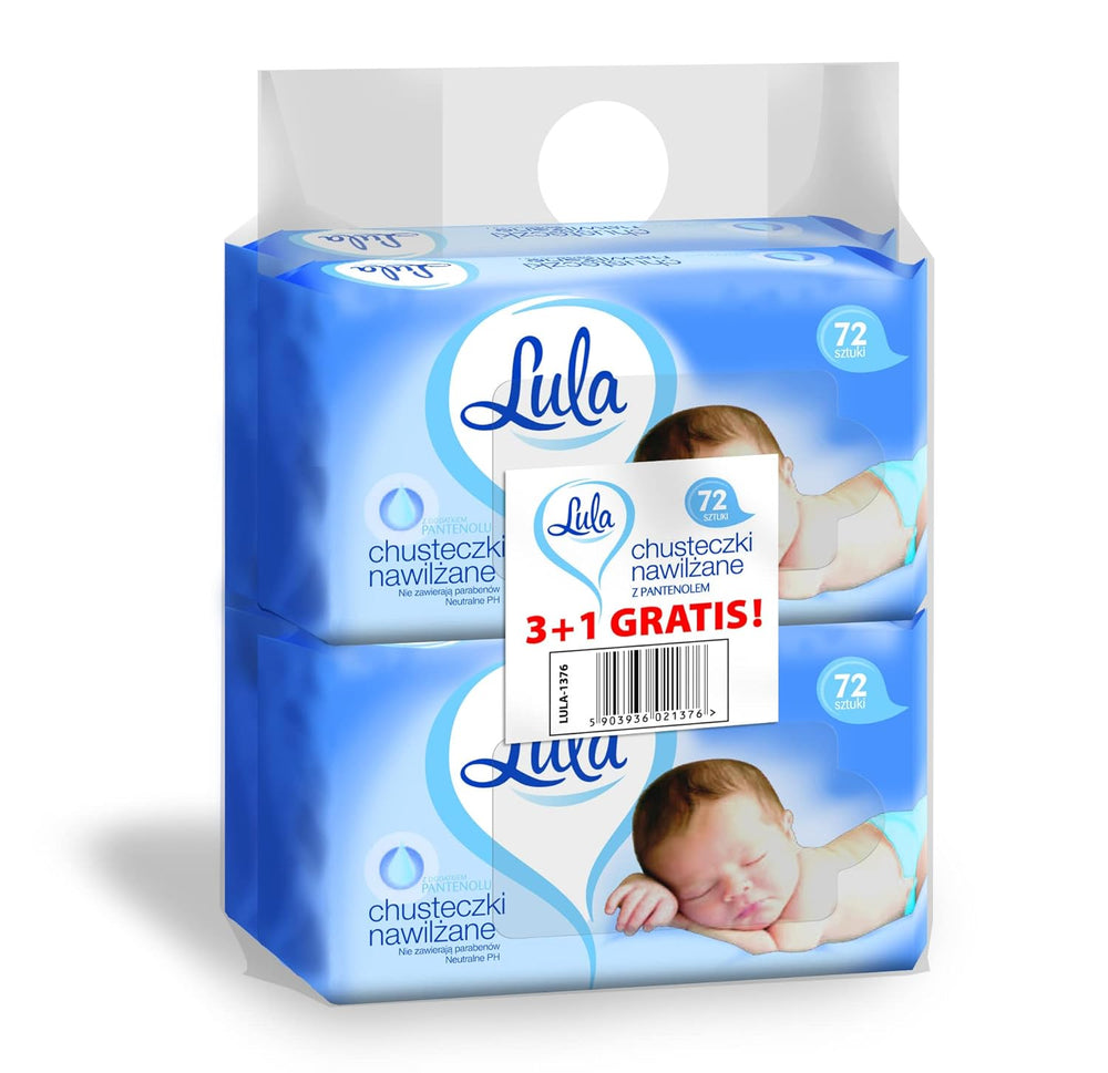 LULA Aloe Vera Baby vådservietter 72stk 3stk + 1stk gratis