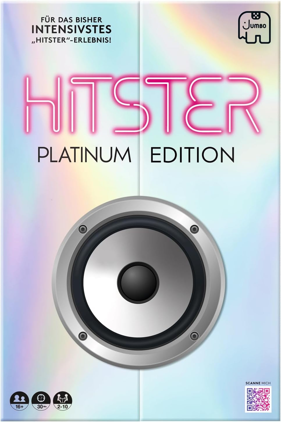 Hitster Platinum Edition – Festmusikspil med 500 sange fra pop, rock, hiphop, dans og mere, inklusive højttaler