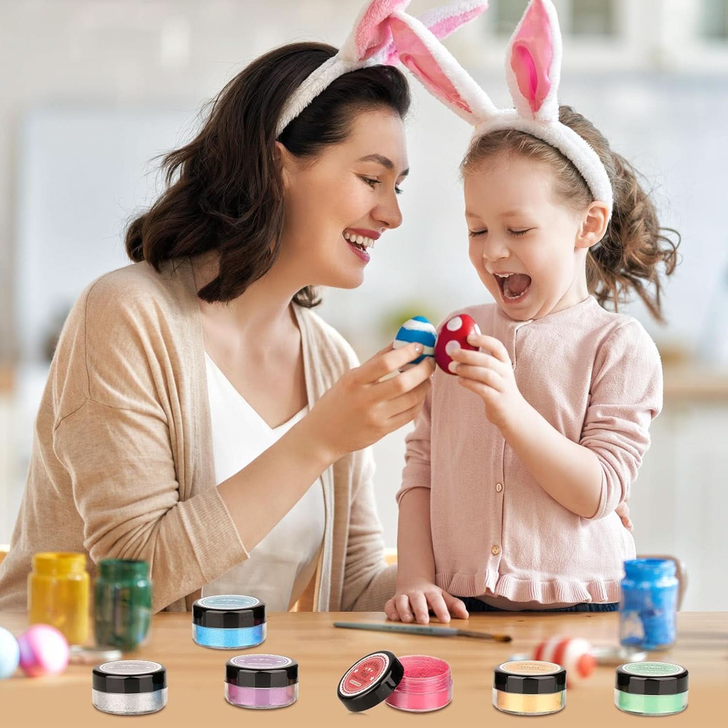 Spiselig glitter, Sæt med 4 eller 6 farvenuancer, 4 gram pr. produkt Glitter Naty Shop