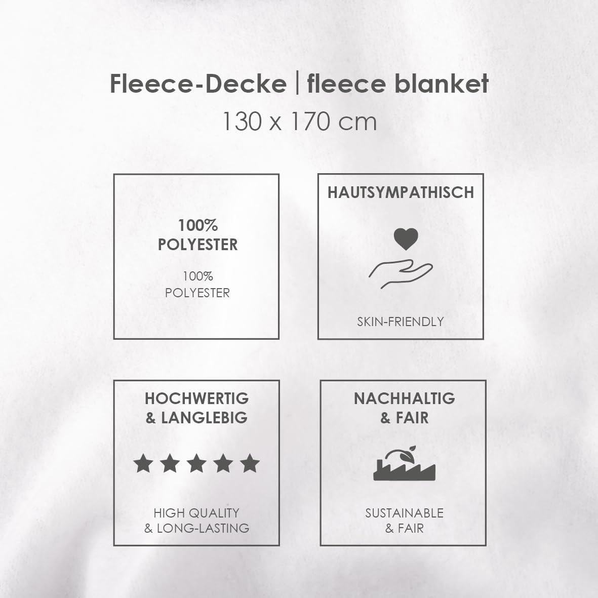 Hyrde onsdag fleece tæppe, ca. 130X170 Cm, 100% polyester, sort Senge og tæpper Besuche den Herding-Store