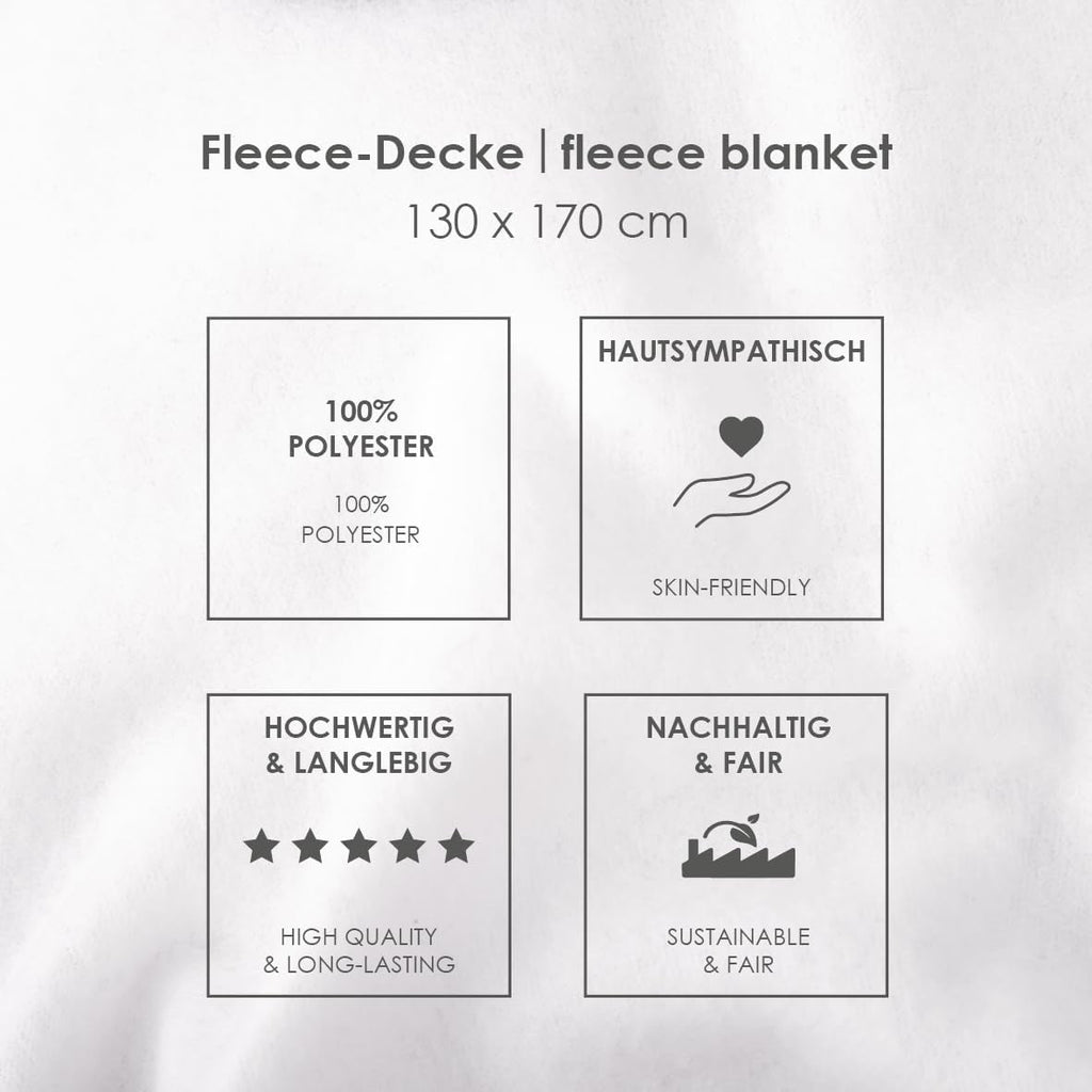 Pătură fleece Herding Wednesday, aprox. 130X170 Cm, 100% poliester, negru Paturi si Cuverturi Besuche den Herding-Store