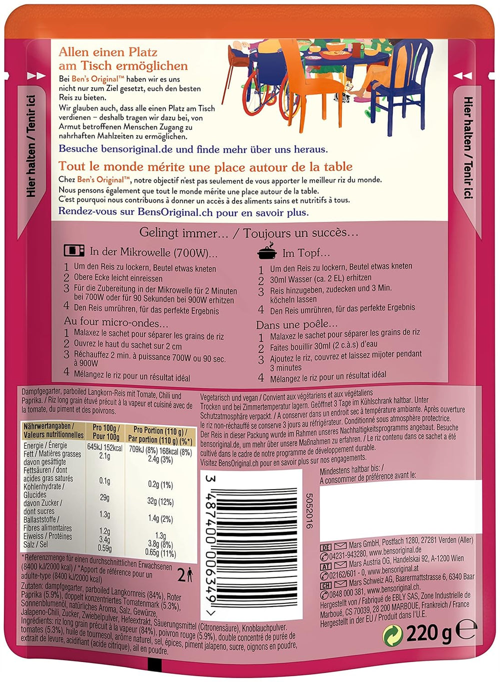 BEN'S ORIGINAL™ mexicanske ekspresris 6 x 220 g