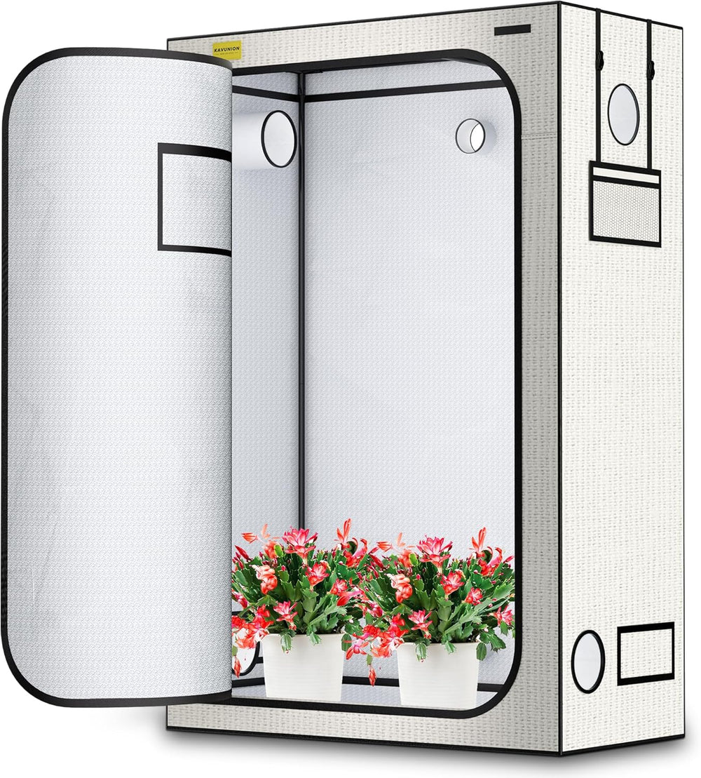 Grow Telt 60x60x180cm, Oxford 600D Materiale med Polyester Reflekterende Film, 22mm stålrør, ventilationsåbninger og udsigtsvinduer, Grow Telte til Hydroponics, drivhuse og indendørs haver