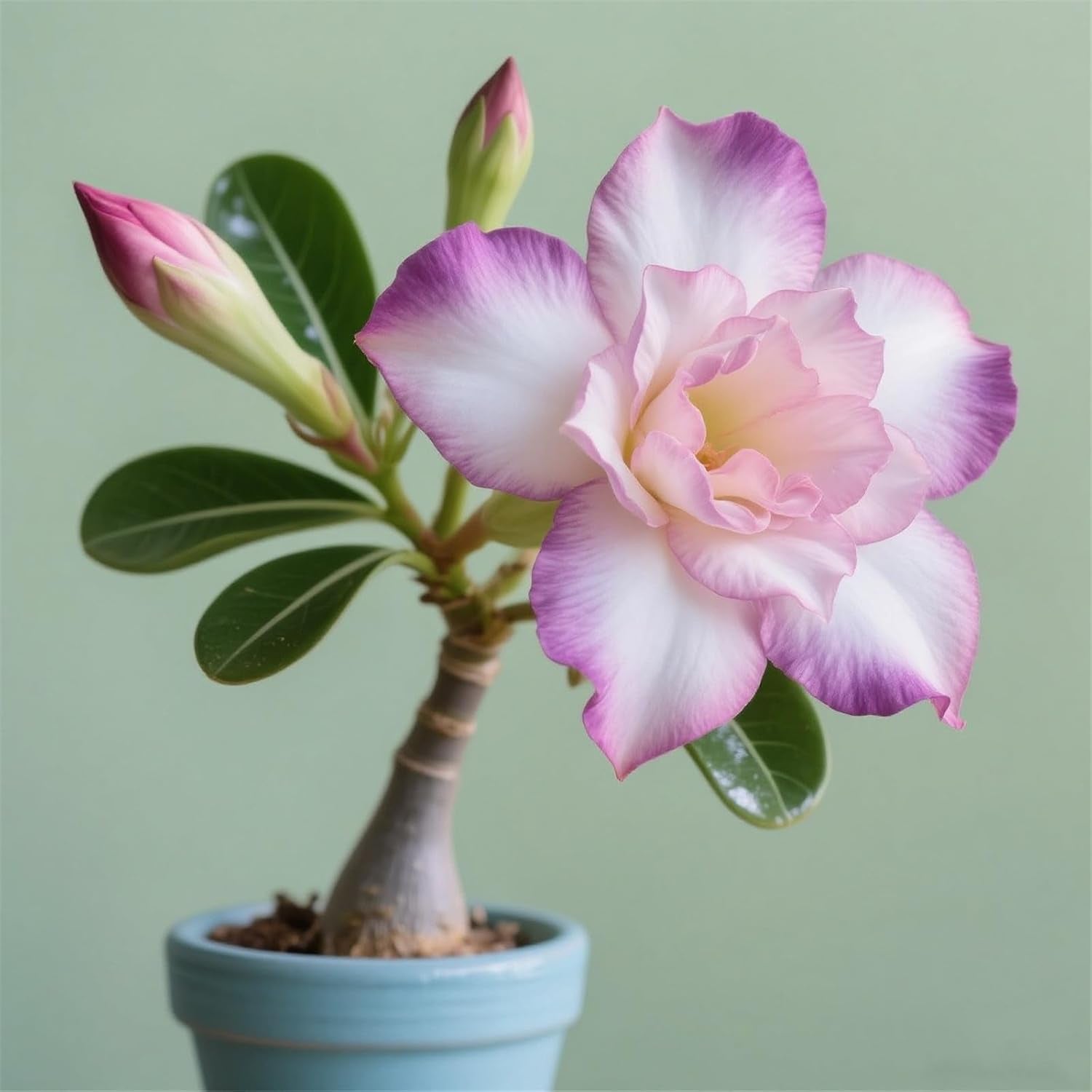 Lebende Pflanzen,Winterhart pflanzen, Mehrjährige Blumenzwiebel ist winterhart, Mysteriöse magische Glühbirne, Blumenzwiebel Mix,3 år-1 Wüstenrose knollen -I