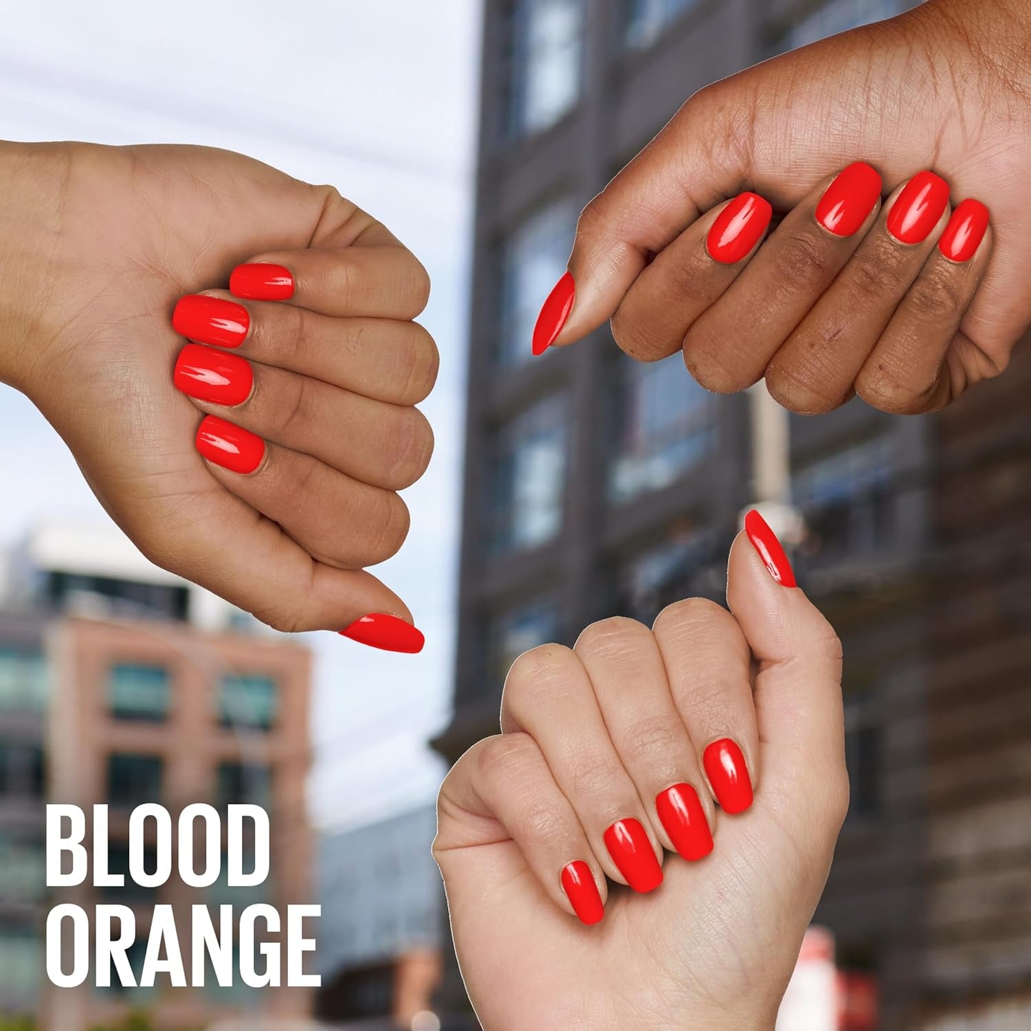 Maybelline New York - Farvet, langtidsholdbar neglelak - intense og pigmenterede farver - Styrker beskadigede negle - Superstay Ink Bonder - Nuance: Blood Orange 493 - 12 ml