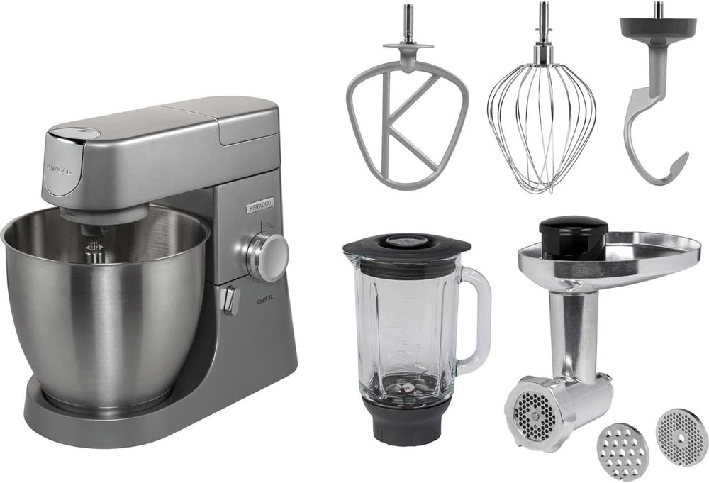 Kenwood Chef KVC3110S Foodprocessor, 4,6 L blandeskål i rustfrit stål Mor og barn Naty Shop enkelt pakke med blender + hakker