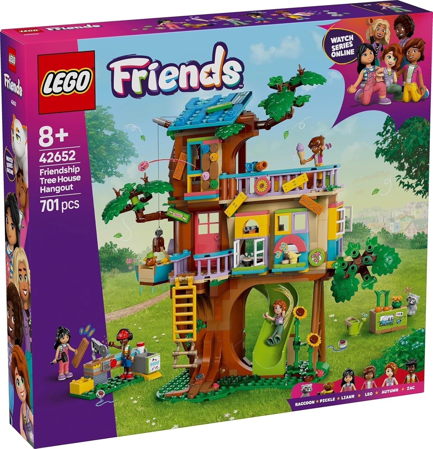 LEGO Friends Træhus Byg og leg Rollespilssæt Legetøjshus til piger 8 år Sæt med 4 figurer og 2 dyrefigurer Gaveidé til børn 42652 Byggesæt Besuche den LEGO-Store