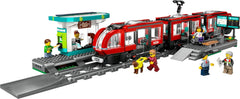LEGO City sporvogn med station, gaveide til billegetøjsfans fra 7 år, med 6 minifigurer og en førerhund til rolleleg, byggelegetøj 60423 Byggesæt Besuche den LEGO-Store