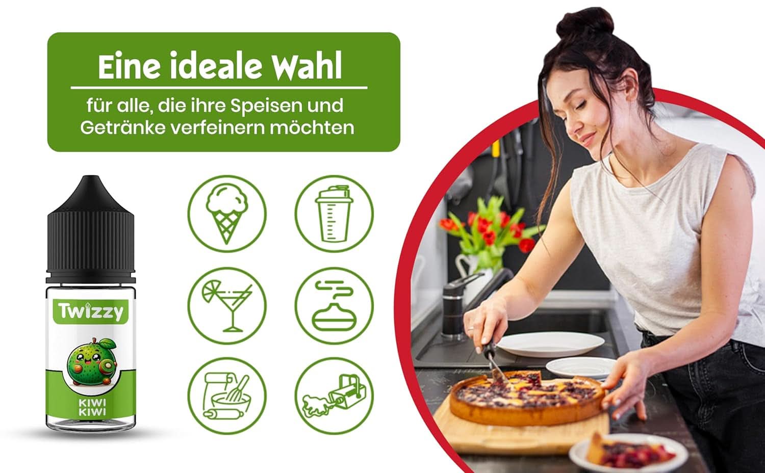 Twizzy Concentrated Kiwi Aroma, 30 ml Aromas Naty Shop