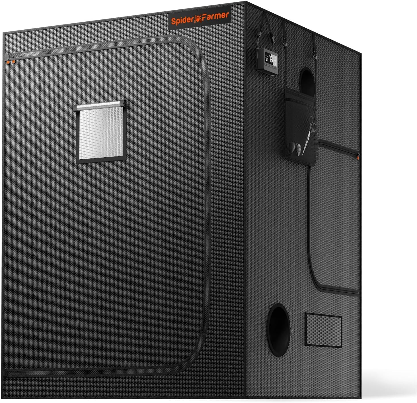 Spider Farmer Pro 70x140x200cm voksetelt med rulledør, observationsvindue, aftageligt gulvpanel, Mylar 2000D stof, til indendørs hydroponics med SF4000, G4500, SE4500