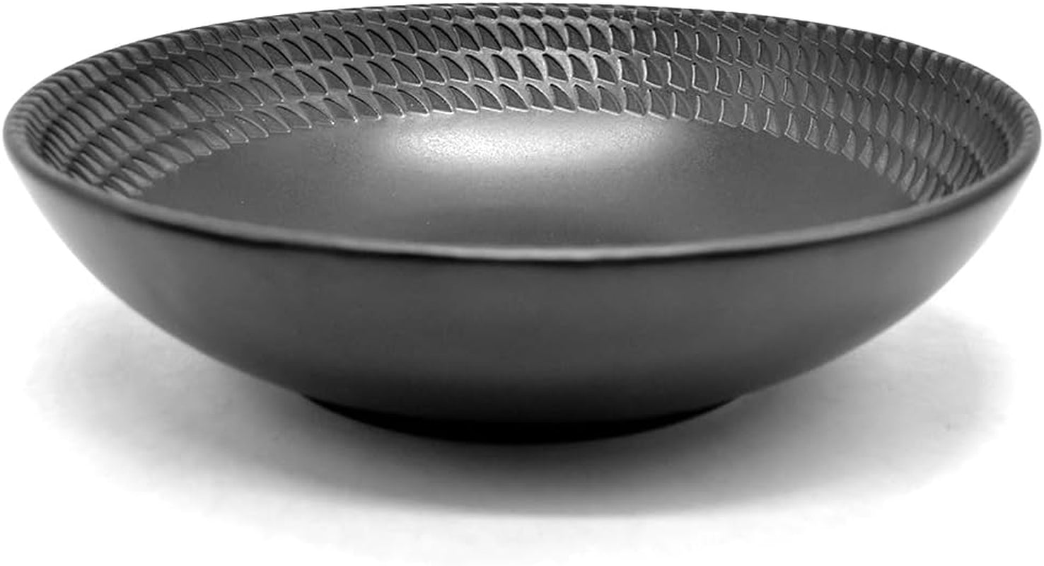 ECHTWERK 30-Teiliges Vintage Kombiservice "Blackstyle" Modern-Design, Für 6 Personen, Geschirrset Aus Steingut Mit 6 X Speiseteller, 6 X Beilagenteller, 6 X Schüssel, 6 X Teetassen, 6 X Suppenteller Dice Sets Naty Shop