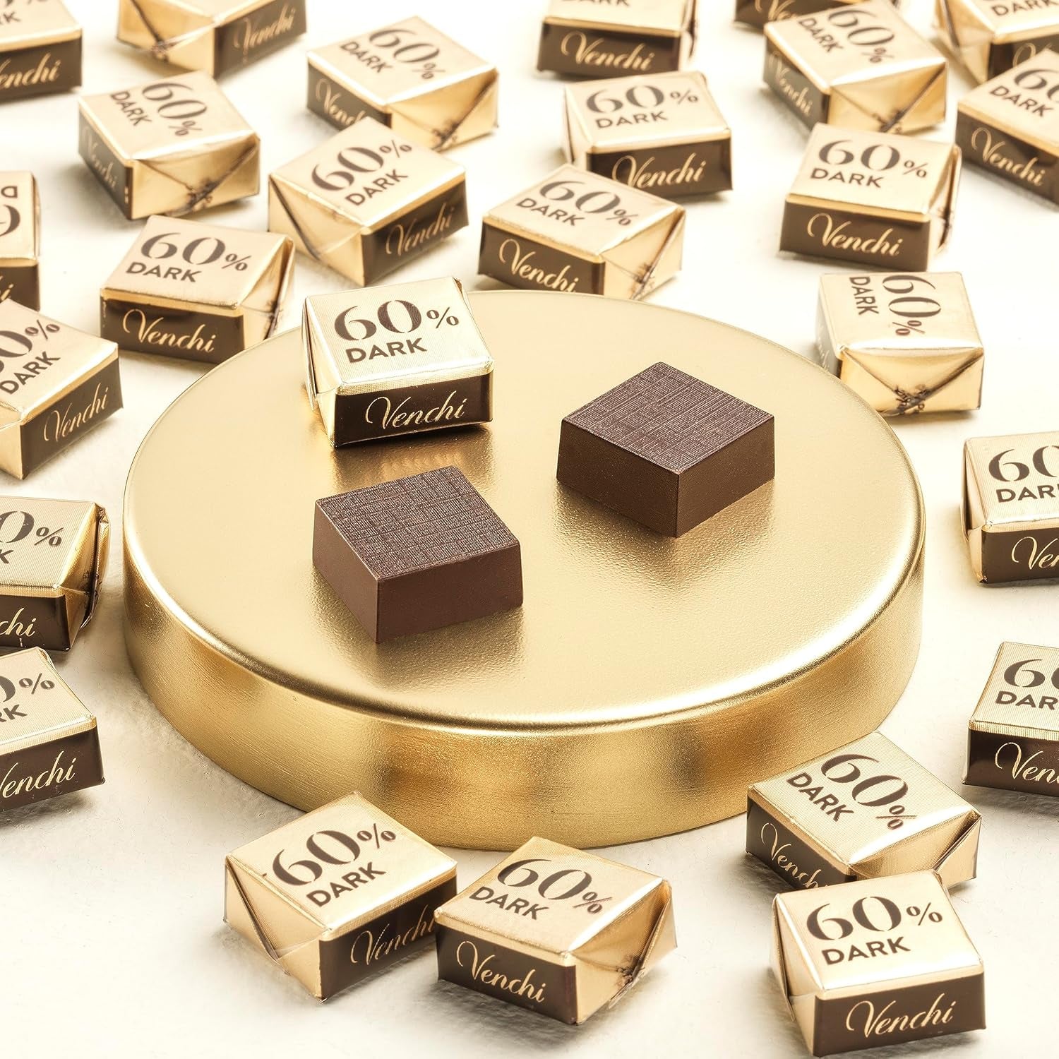 Venchi Cubotto fra 60% ren mørk chokolade i 1 kg pakke - vegansk, glutenfri