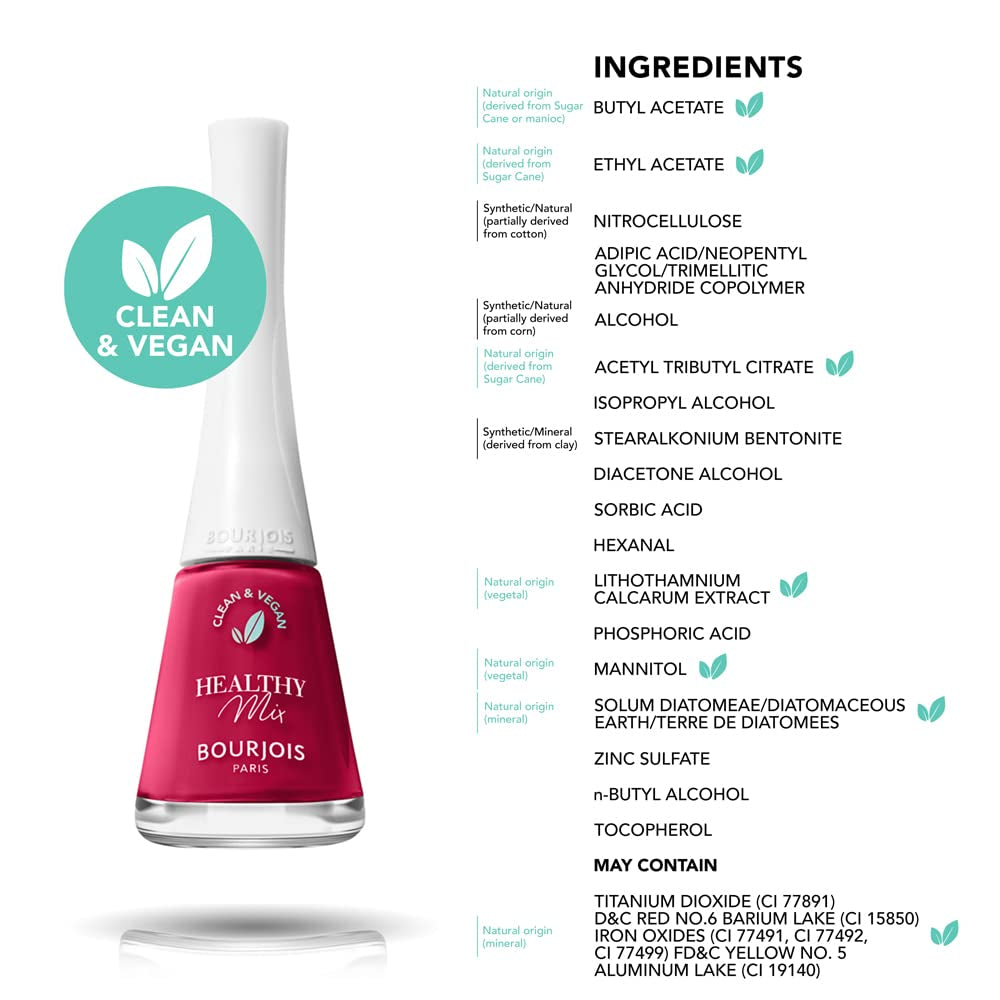 Bourjois - Neglelak Healthy Mix Clean – 300 GRENAT'DDICTIVE