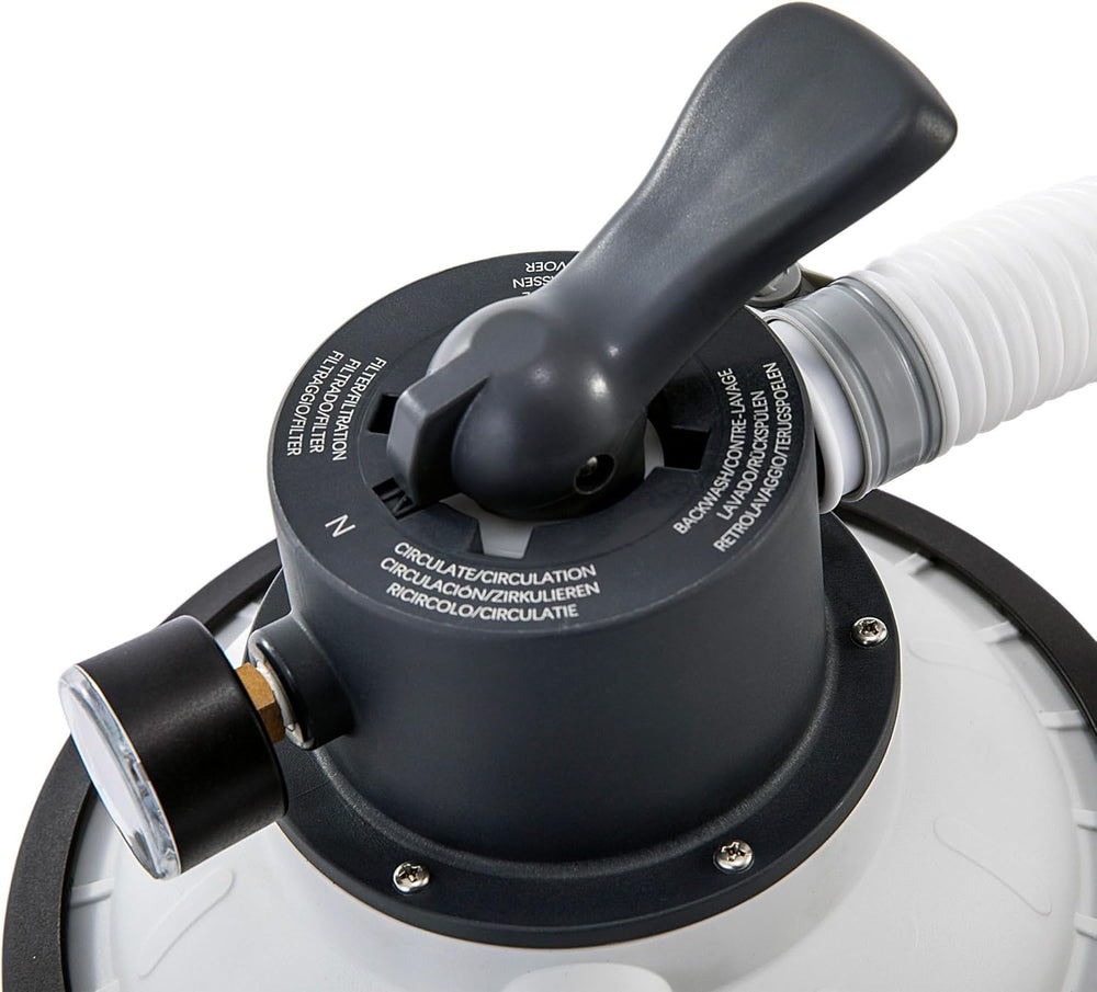 Intex 26642 Krystal Klar sandfilterpumpe med RCD, vandgennemstrømning 3500 l/t, systemflow 2000 l/t, plast, hvid