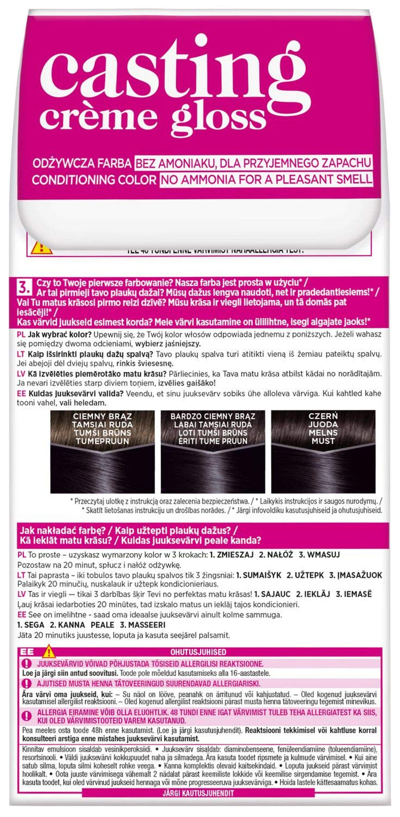 L'Oréal Paris Casting Crème Gloss 210 Culoare de păr - Albastru marin Negru Vopsea pentru par Naty Shop