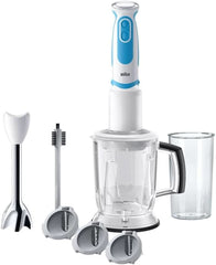 Braun Stabmixer MQ 5260WHBL Stabmixer – Multiquick 5 Vario Pürierstab Mit Edelstahl Mixfuß Und Spiralschneider, 1000 Watt, Inkl. Umfangreiches Zubehör-Set, Weiß/Blau Mor og barn Naty Shop Inkl. Spiralschneider Mq5260 Standblander Inkl. Sprialschneider Weiß/Blå