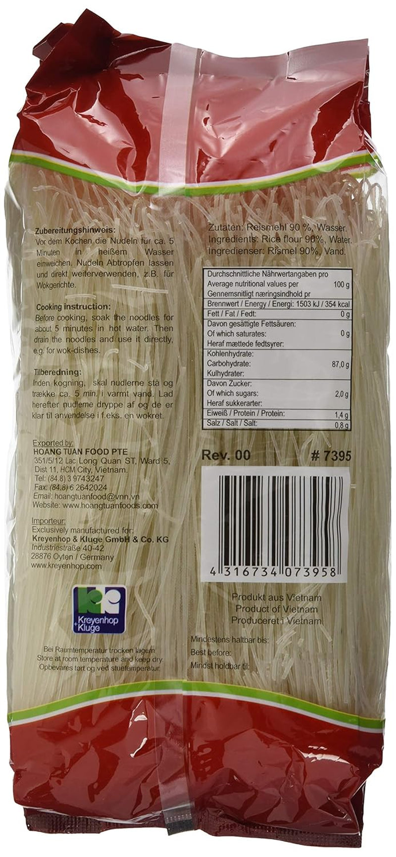 Ricefield Vermicelli 0,8 mm Bun Gao 6 Pack (6 x 400 g)