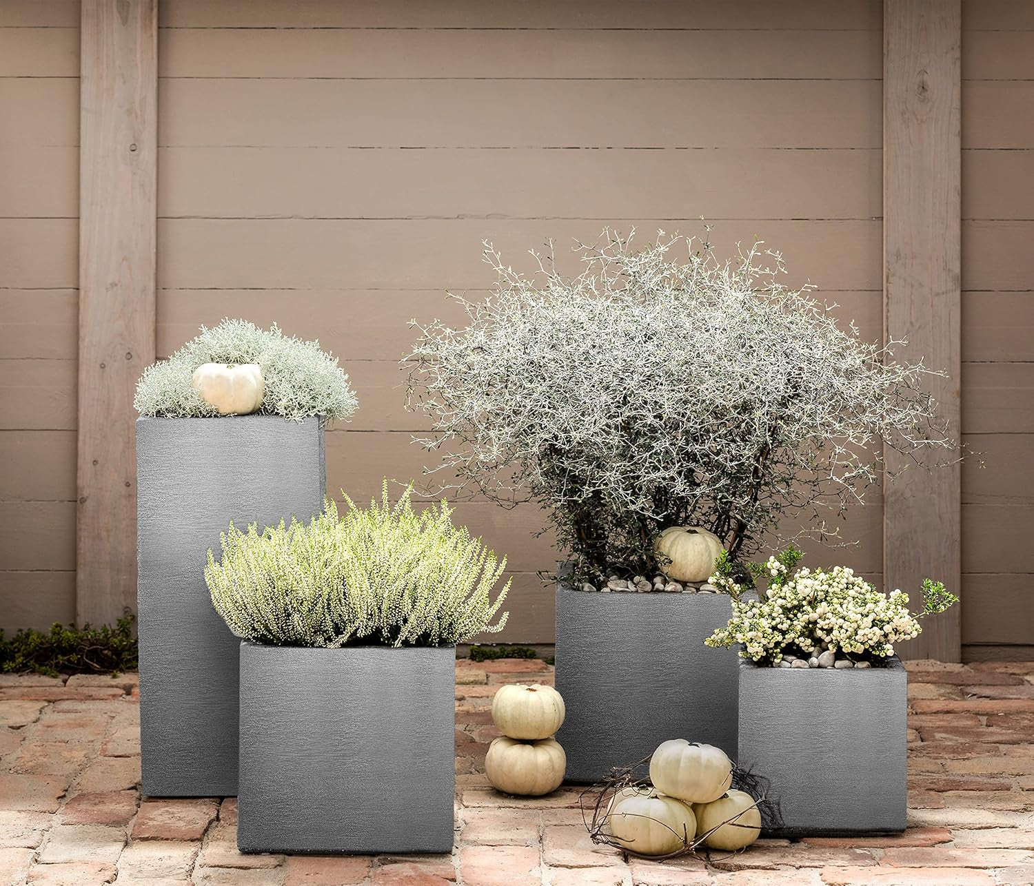 Ghiveci Dehner Palermo, aprox. 40 x 40 x 33 cm, plastic, gri