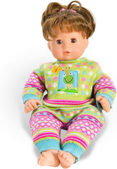 Heless 2666 - Strickstrampler für Puppen, Froschi, Größe 35 - 45 cm