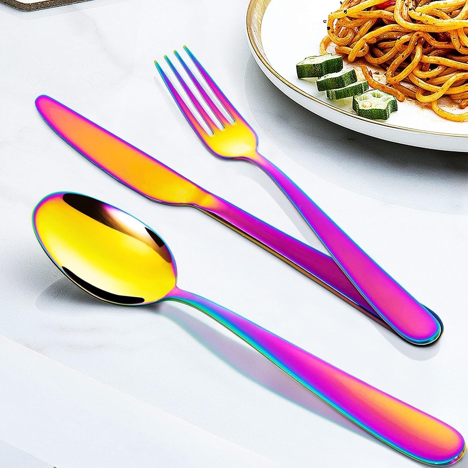 Set de tacâmuri din oțel inoxidabil, 30 sau 60 de piese Bucatarie Naty Shop