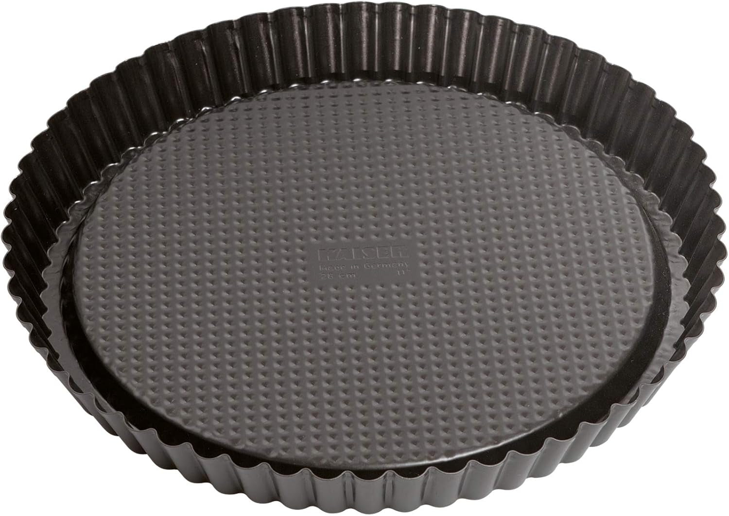 ORIGINAL KAISER Classic Obstbodenform 28 Cm, Obstkuchenform, Gleichmäßige Bräunung & Classic Mini Torteletts 6 Stück, Tartelette Förmchen 10 Cm, Tarteform Klein, Tortelettförmchen Antihaftbeschichte Bageforme og plader Naty Shop