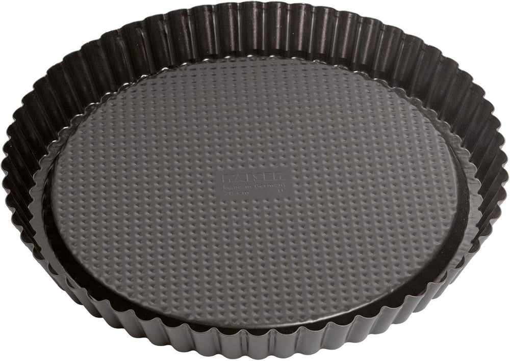 ORIGINAL KAISER Classic Obstbodenform 28 Cm, Obstkuchenform, Gleichmäßige Bräunung & Classic Mini Torteletts 6 Stück, Tartelette Förmchen 10 Cm, Tarteform Klein, Tortelettförmchen Antihaftbeschichte Bageforme og plader Naty Shop
