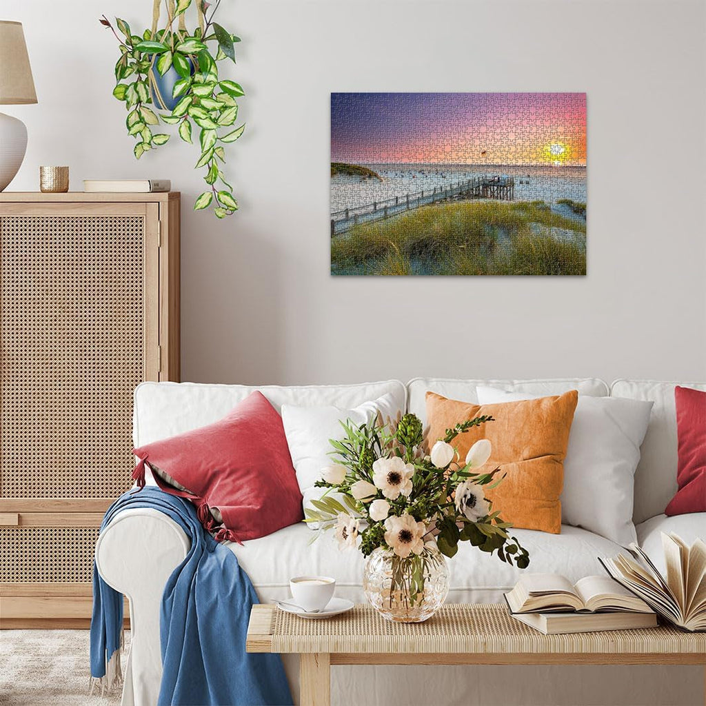 Ravensburger Puzzle 12000690 - Apus de soare peste Amrum - Puzzle de 1000 de piese pentru adulți și copii de la 14 ani, puzzle cu motiv de plajă din Marea Nordului Puzzle Naty Shop