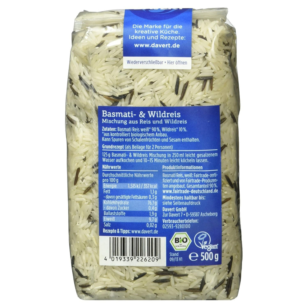 Davert Basmati og vilde ris mix, økologisk, 500g