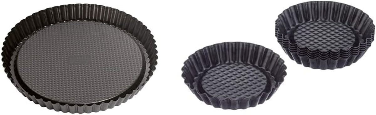ORIGINAL KAISER Classic Obstbodenform 28 Cm, Obstkuchenform, Gleichmäßige Bräunung & Classic Mini Torteletts 6 Stück, Tartelette Förmchen 10 Cm, Tarteform Klein, Tortelettförmchen Antihaftbeschichte Bageforme og plader Naty Shop