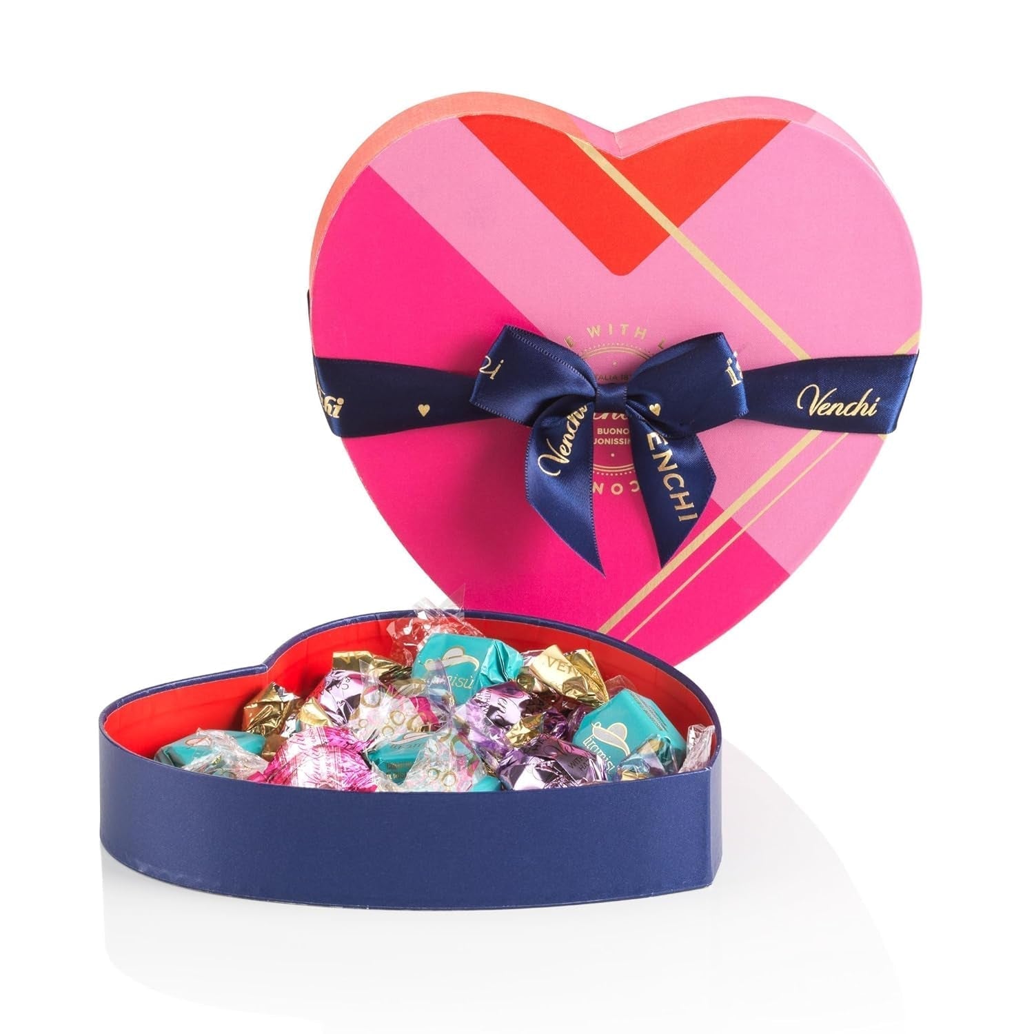 Venchi - Gaveæske med 9 chokolader Baciodidama og Vegan Chocoviar Gianduia, glutenfri, Valentinsdag Collection Chocolates Naty Shop