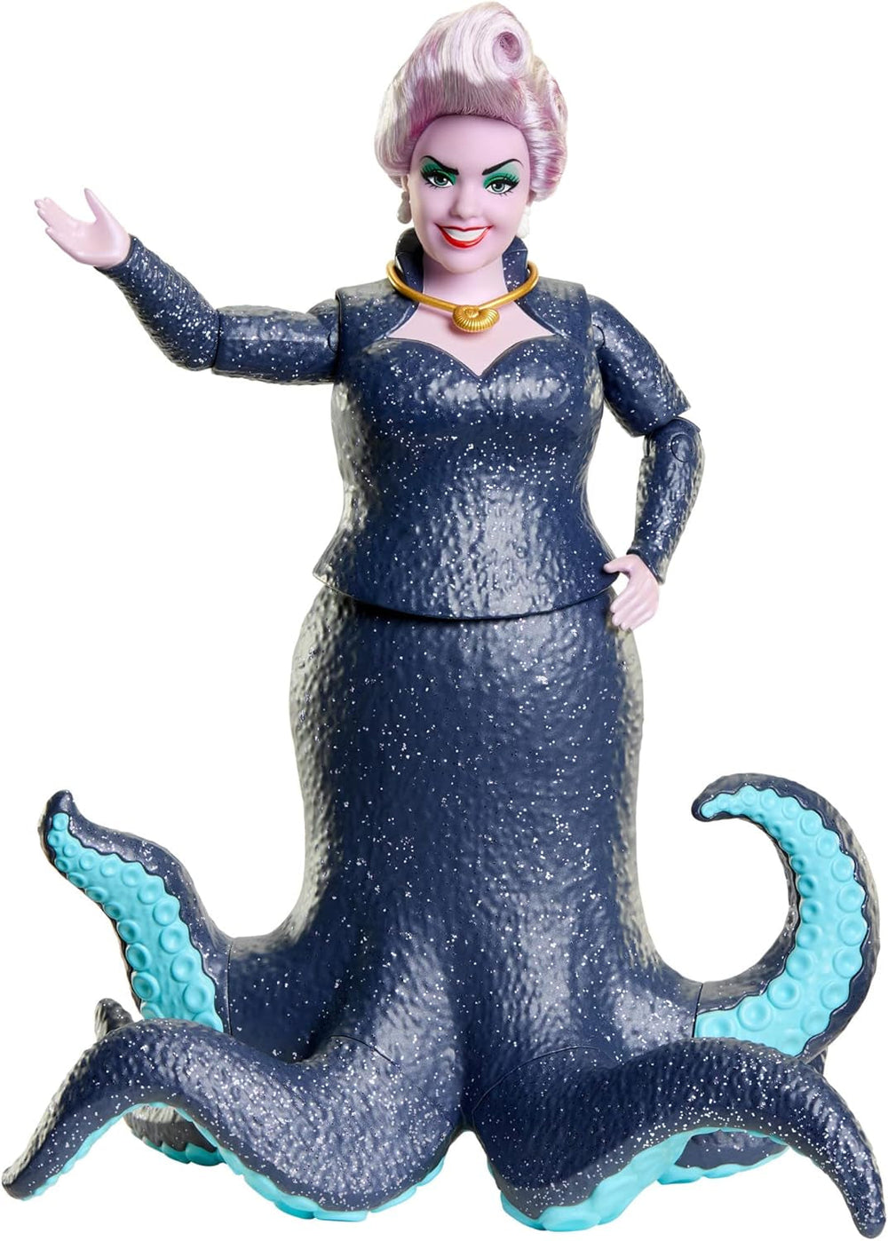 Mattel DISNEY Ariel, Sirena - Ursula cu tentacule, colier detașabil și coafură lavanda pentru o distracție nesfârșită la coafură, potrivită pentru copii de la 3 ani în sus, HLX12 Papusi Naty Shop