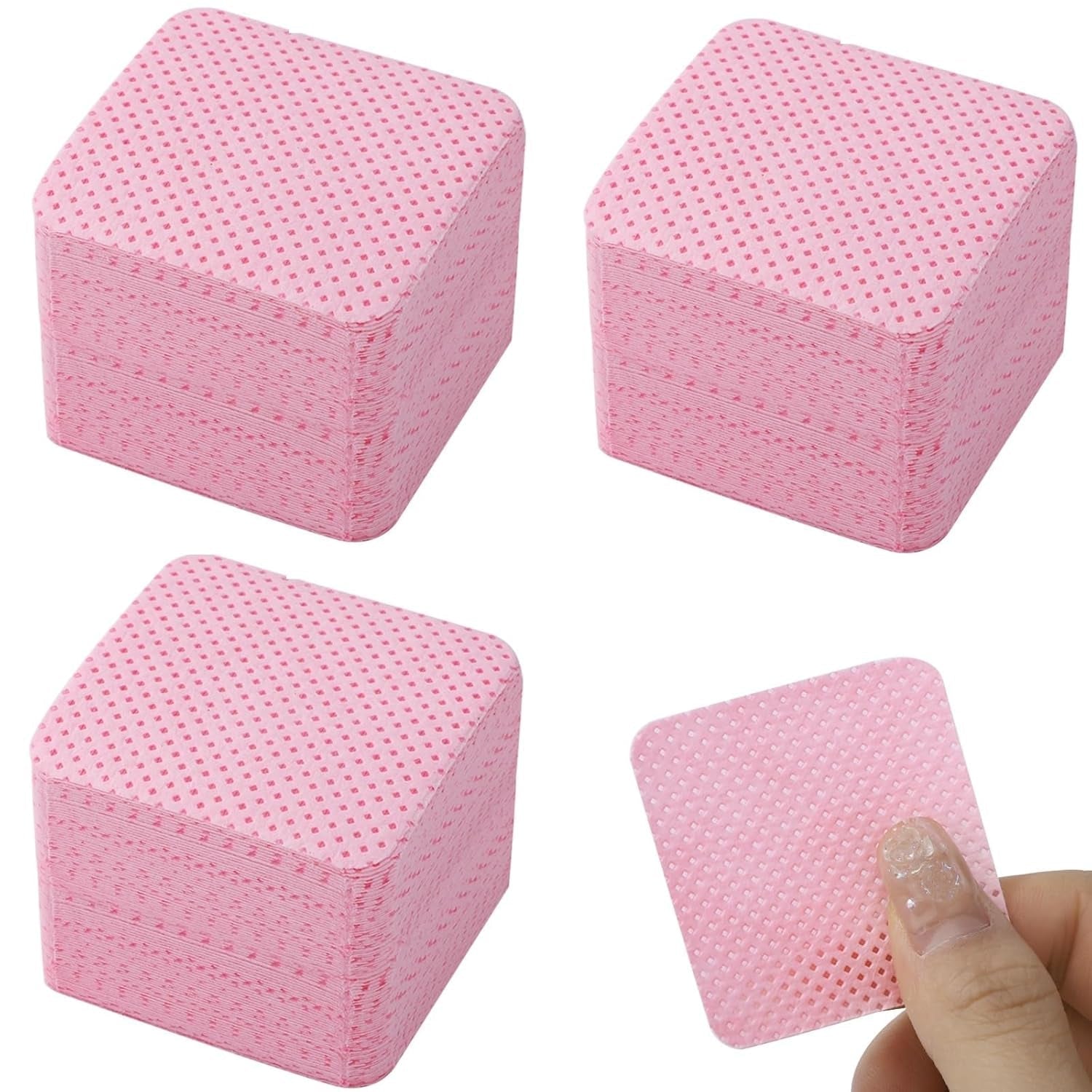 300 Stück Nagellackentferner Pads, Fusselfreie Nägel Wattepads Für Nägel Nagellackentferner Lint Free Nail Wipes Cleaner Gelnägel - Rosa