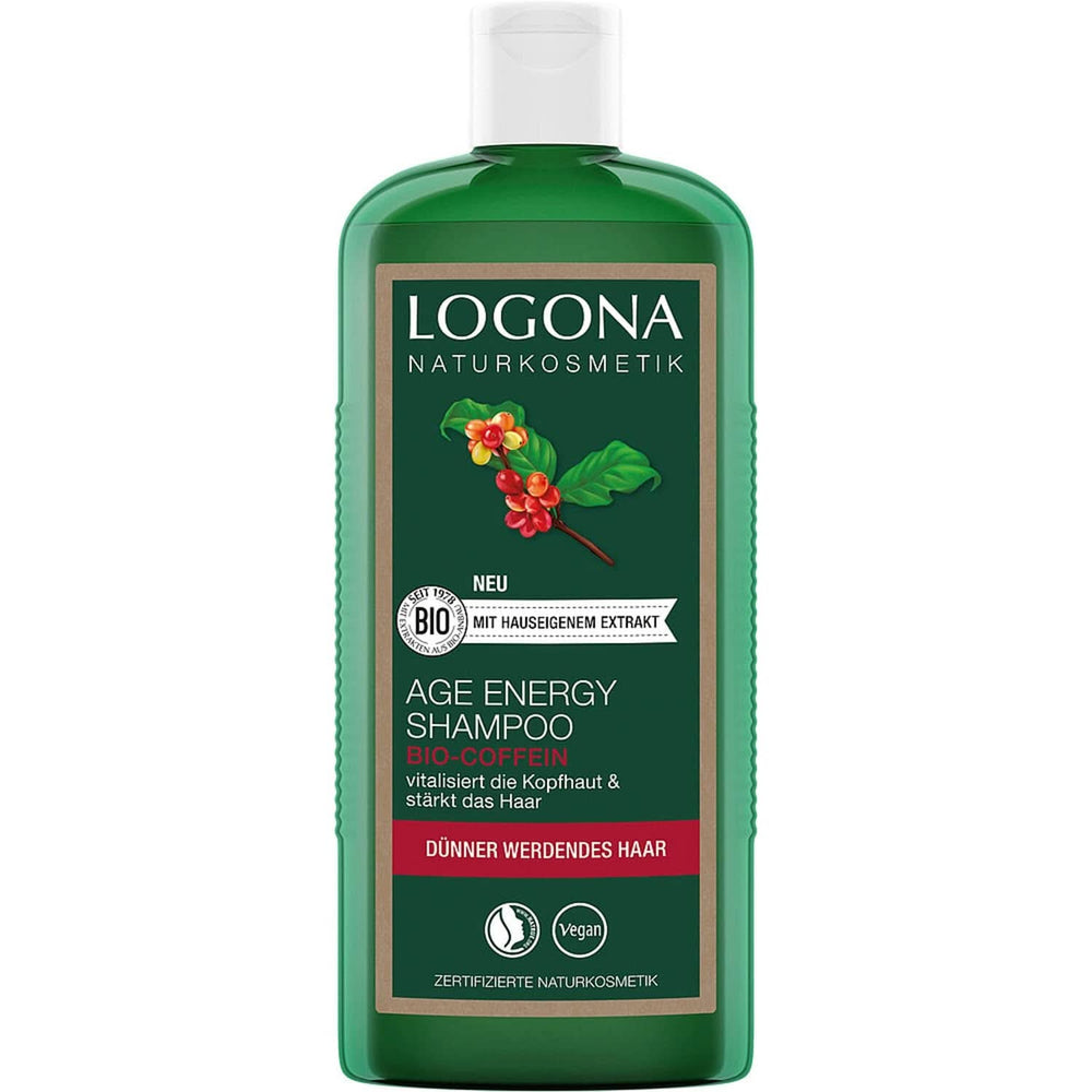 LOGONA Natural Cosmetics, Șampon, formulă vegană din cafeină organică, 250 ml Duș și baie Naty Shop 250 ml
