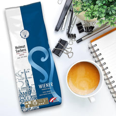 Helmut Sachers Kaffee - Wienerblanding, styrke 3/5, 100 % Arabica, hele kaffebønner, 6 X 500 G Naty Shop