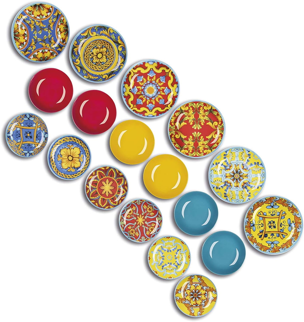 Excelsa Trinacria Teller-Set, 18-teilig, Porzellan und Keramik