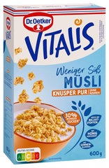 Dr. Oetker Vitalis Less Sweet Crunchy Pure: Crunchy müsli med 30 % mindre sukker, pakke med 5 (5 x 600 g)