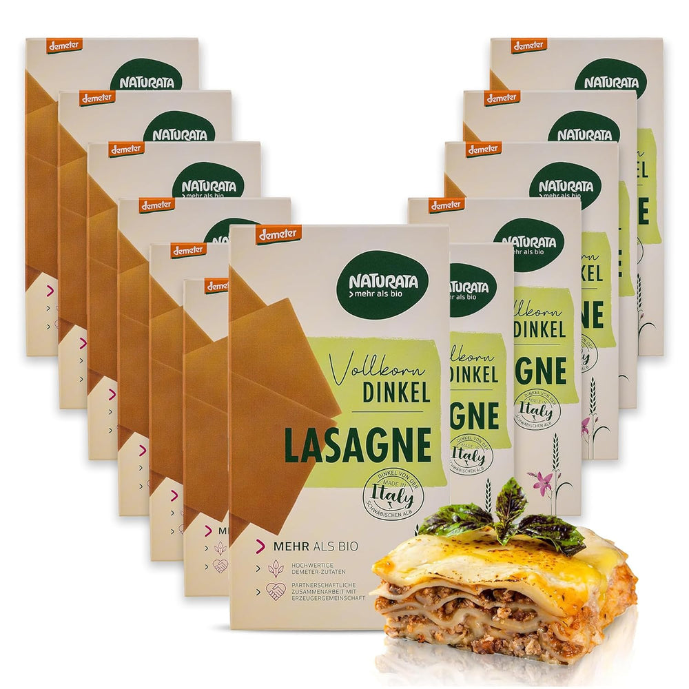 Økologiske speltlasagneplader, 250g | Demeter Spell fra de schwabiske alper | Delikat nøddesmag til lasagne og gryderetter