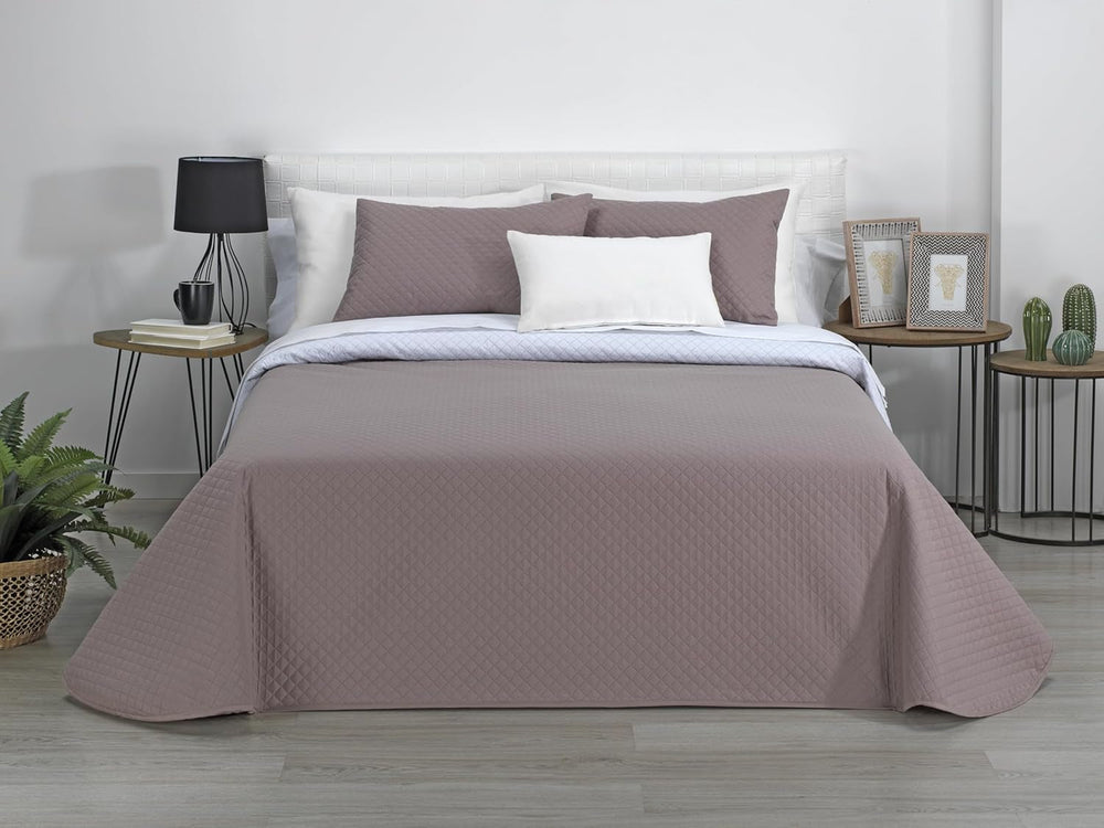 AVA | Boutique Vendbar Quilt | Til alle årstider | Farve - Hvid/Taupe | Til 120/135 cm seng. seng. (230 X 270 Cm. Ancho X Alto) | Quiltet quilt Quilts og quilts Naty Shop