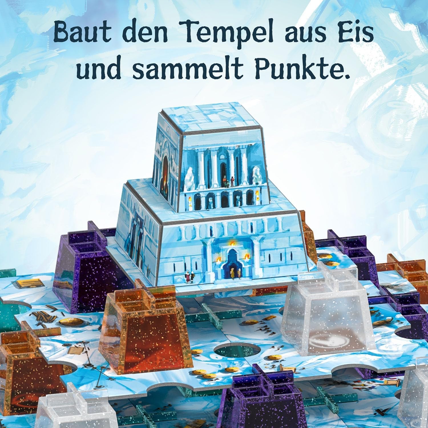KOSMOS 683801 Nunatak - Temple of Ice, Familiespil, Cool 3D Setup, 3D Ice Game Brikker, Strategispil, Brætspil, Festspil