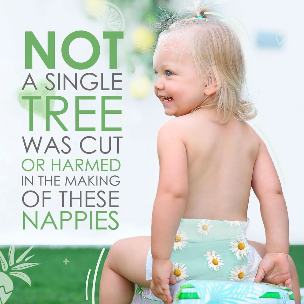 Pureborn Eco økologiske bambusbleer, størrelse til nyfødte op til 5 kg, ultrabløde, allergivenlige, med fugtindikator, forskellige prints Mother and Child Naty Shop