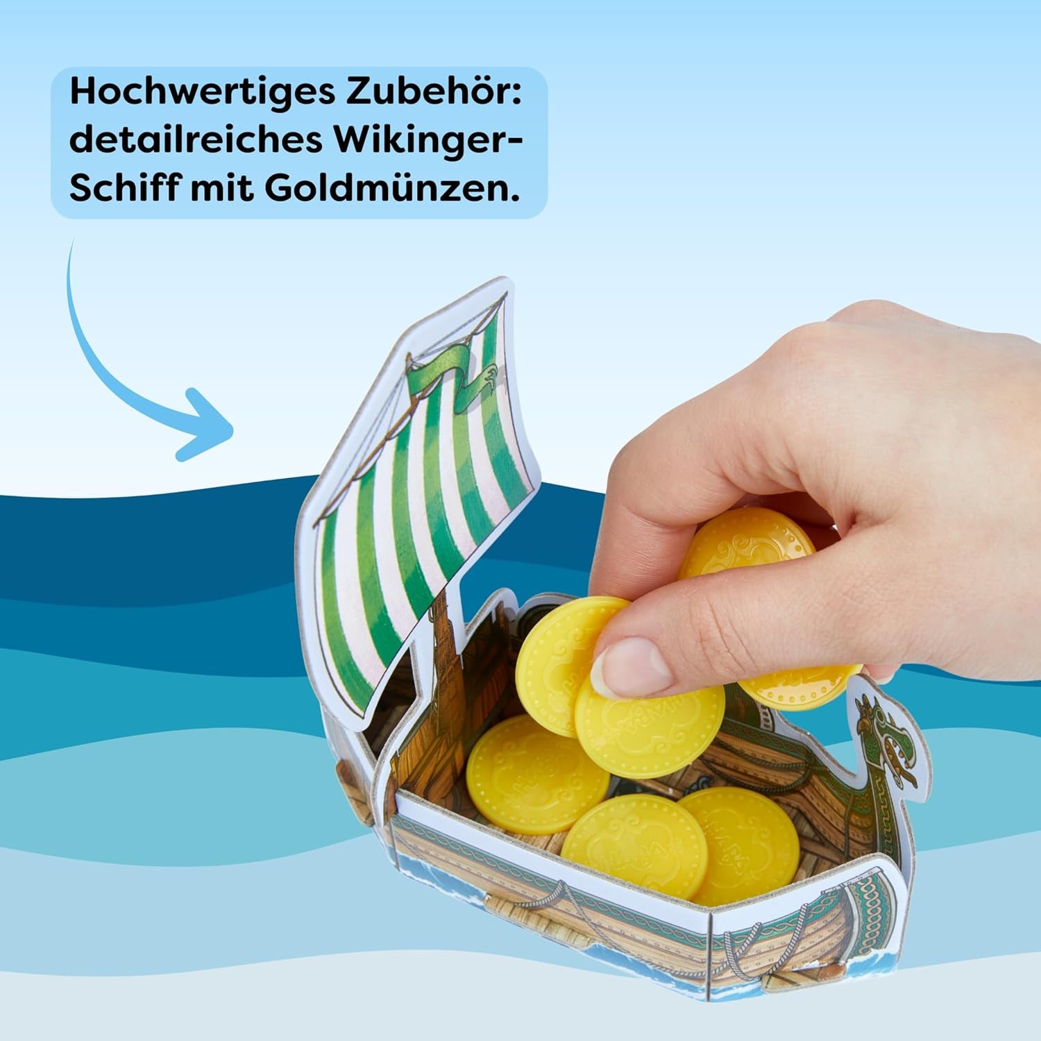 HABA Valley of the Vikings - Hurtigt behændighed brætspil i alderen 6+ for 2-4 spillere - XXL spillebræt og 3D vikingeskibe - fremmer taktik og mod - 1304697001