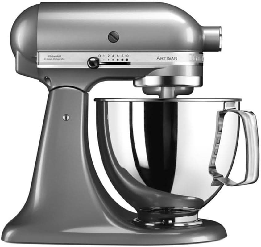 KitchenAid Artisan 5KSM125EER skålmixer, 300W, 4,8L Naty Shop Silver
